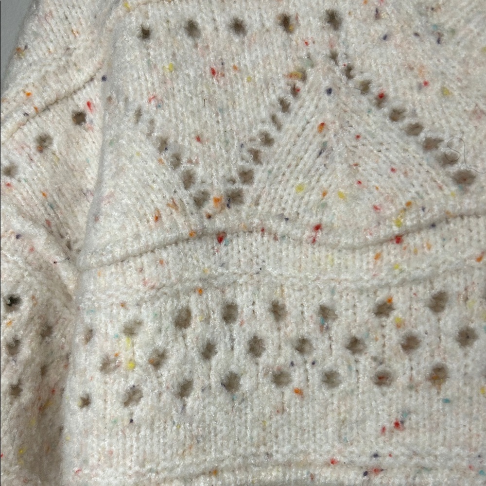 Sundance Cream V-Neck Rainbow Speckled Sweater - Picture 2 of 7